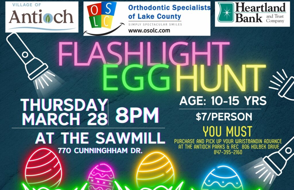 Flashlight Egg Hunt @ Hiram Buttrick Sawmill | Antioch | Illinois | United States