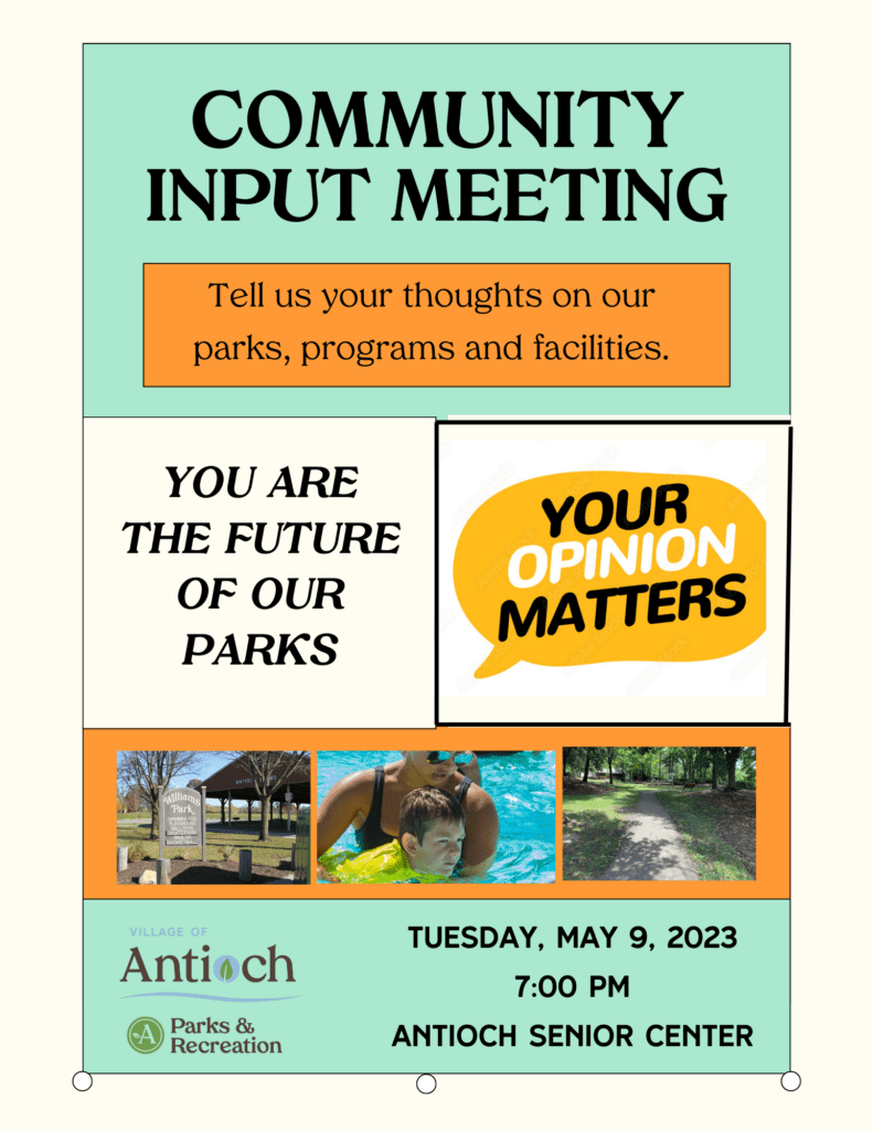 Community Input Meeting: Parks Master Plan @ Antioch Senior Center